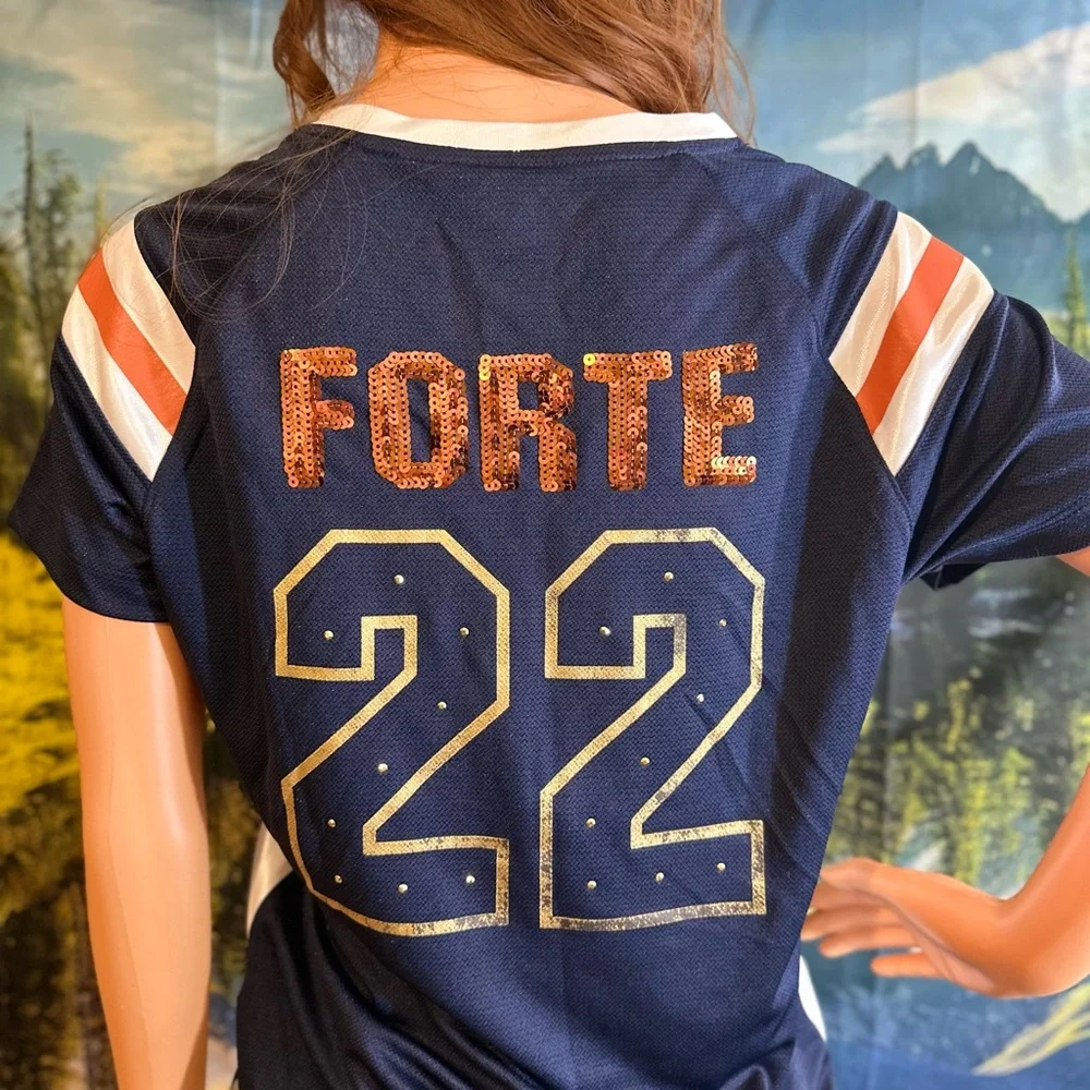 NFL Team Apparel Navy Jersey with White and Orange Details Chicago Bears Forte - Picture 8 of 13